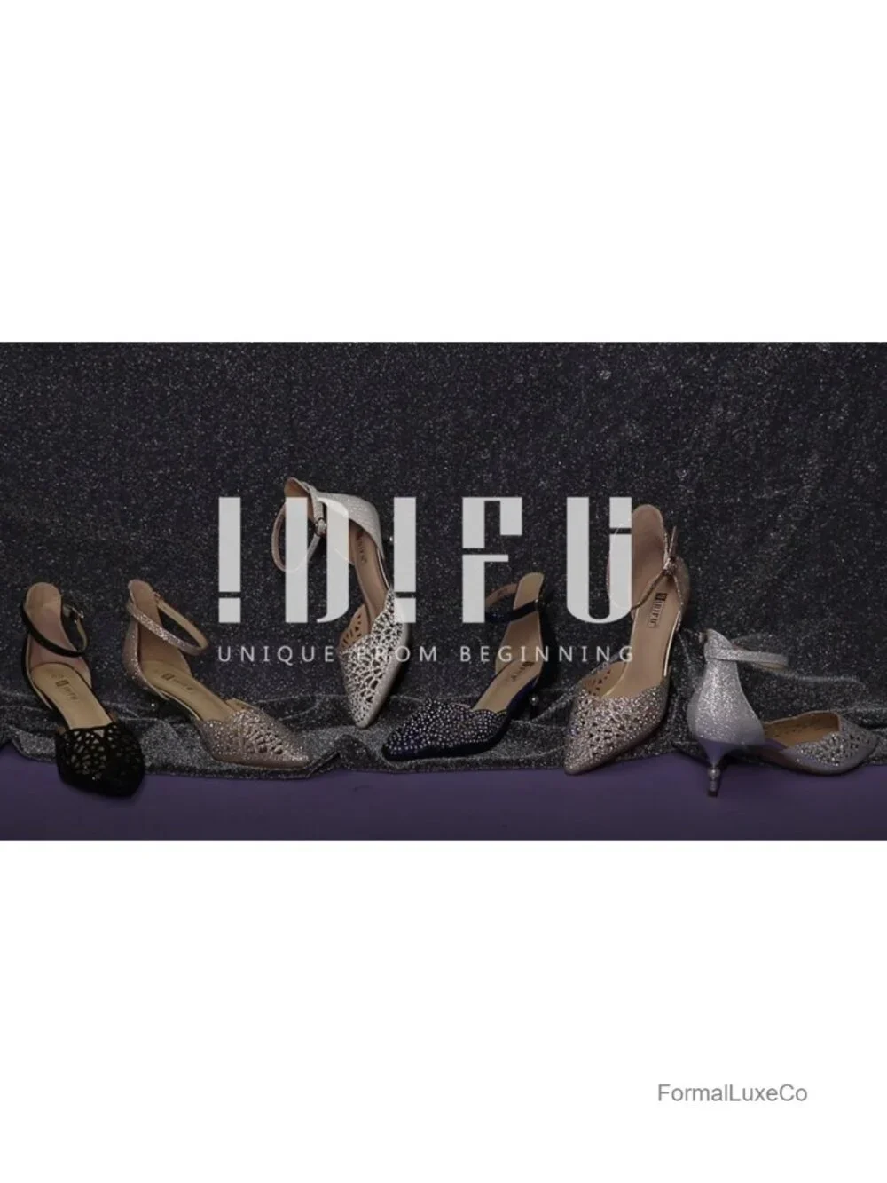 Sequins Rhinestones Kitten Heels Pumps Dress Shoes for Wedding Bride